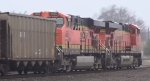BNSF coal train DPUs